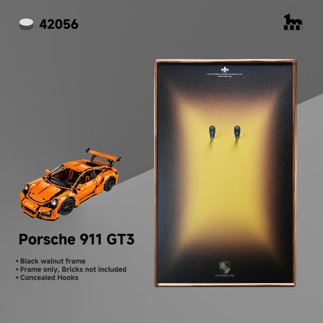 Premium LEGO® Technic™ Display Frame Handcrafted Black Walnut Wood.