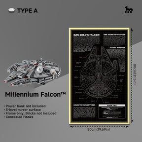 Display frame for LEGO® STAR WARS™ 75257 Millennium Falcon™