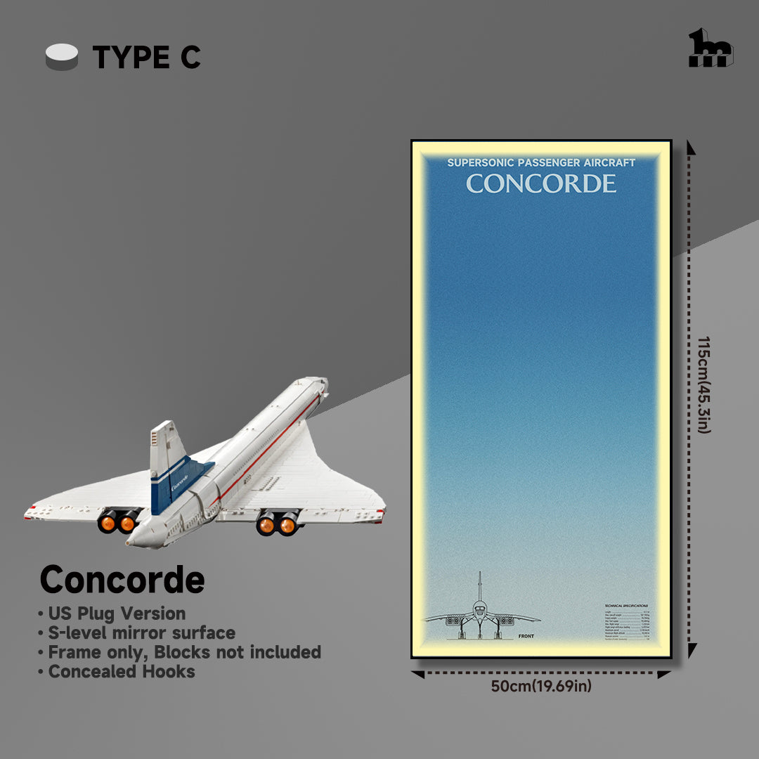 Wall Display Frames  for LEGO® ICONS Concorde