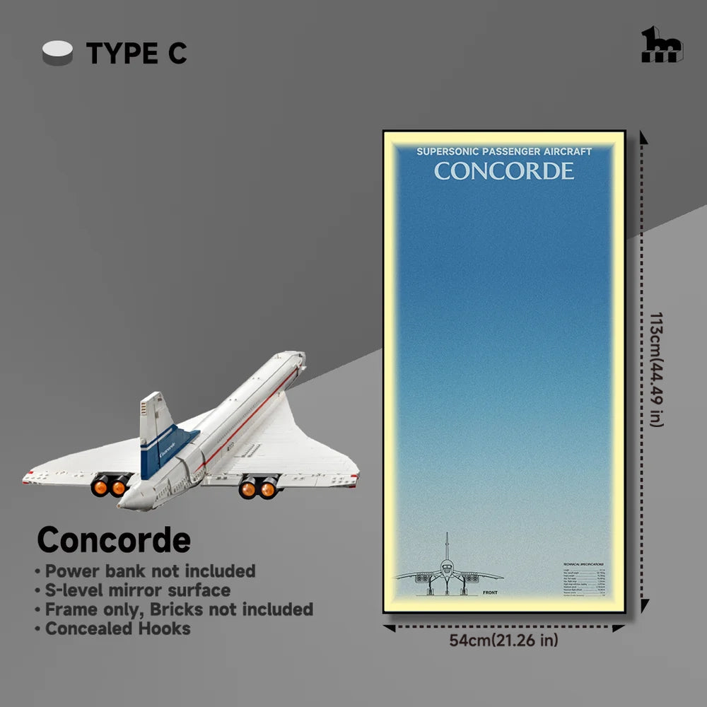 Wall Display Frames  for LEGO® ICONS Concorde 10318