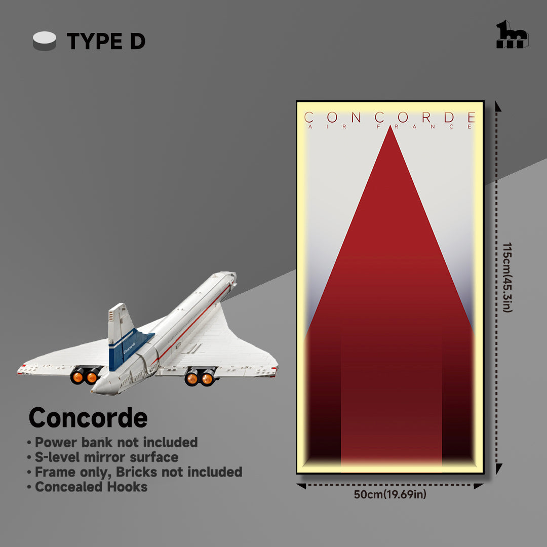 Display frame for LEGO® Concorde 10318 