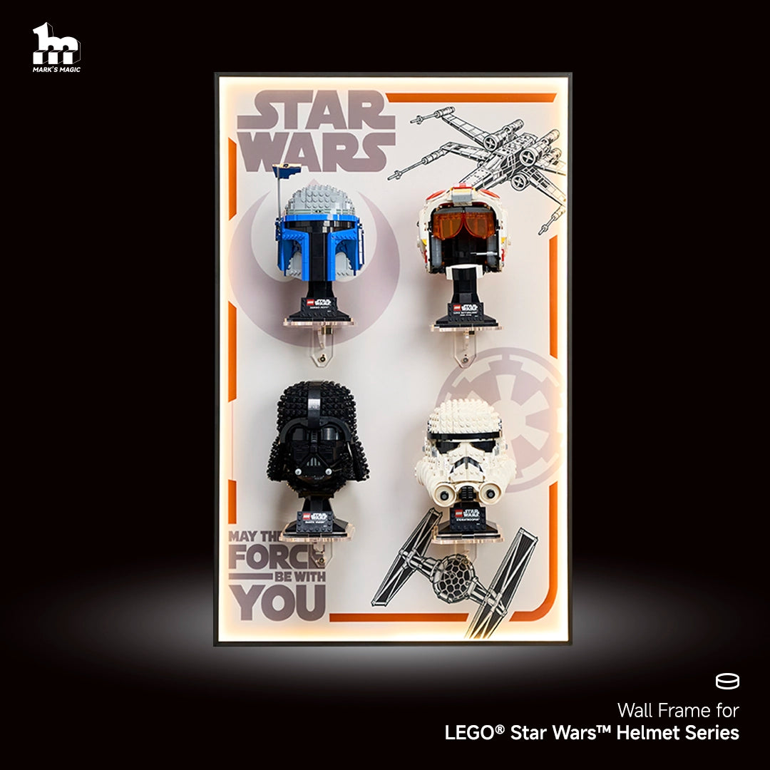 [Custom Acrylic Bracket Included] Wall Display frame for LEGO® Star Wars™ Helmet Series