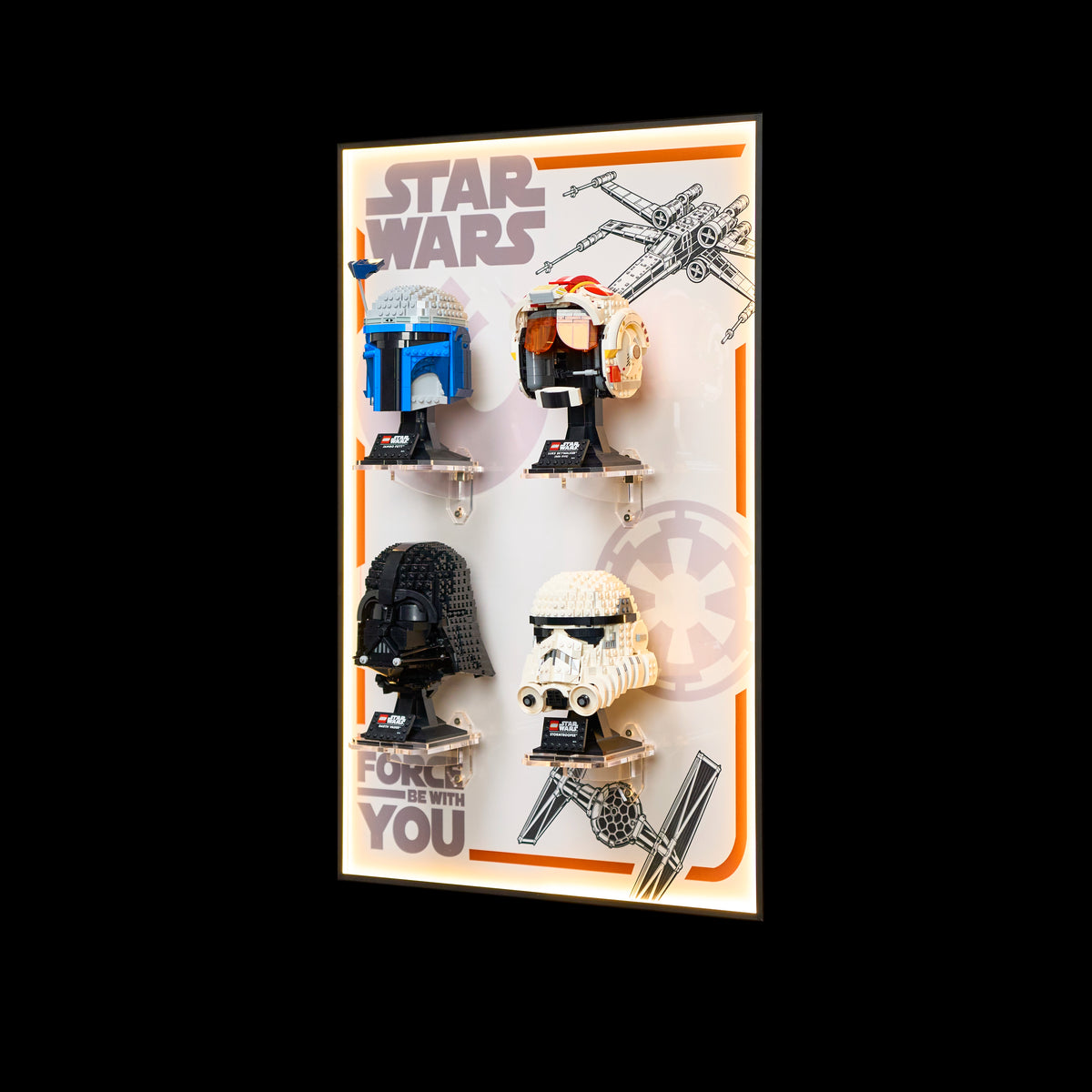 [Individuelle Acrylhalterung enthalten] Wanddisplay-Rahmen für die LEGO® Star Wars™ Helm-Serie