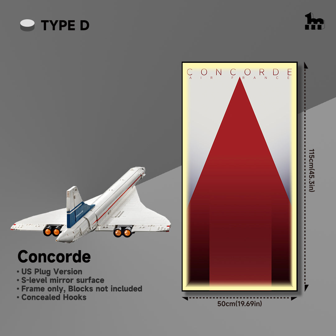 Wall Display Frames  for LEGO® ICONS Concorde