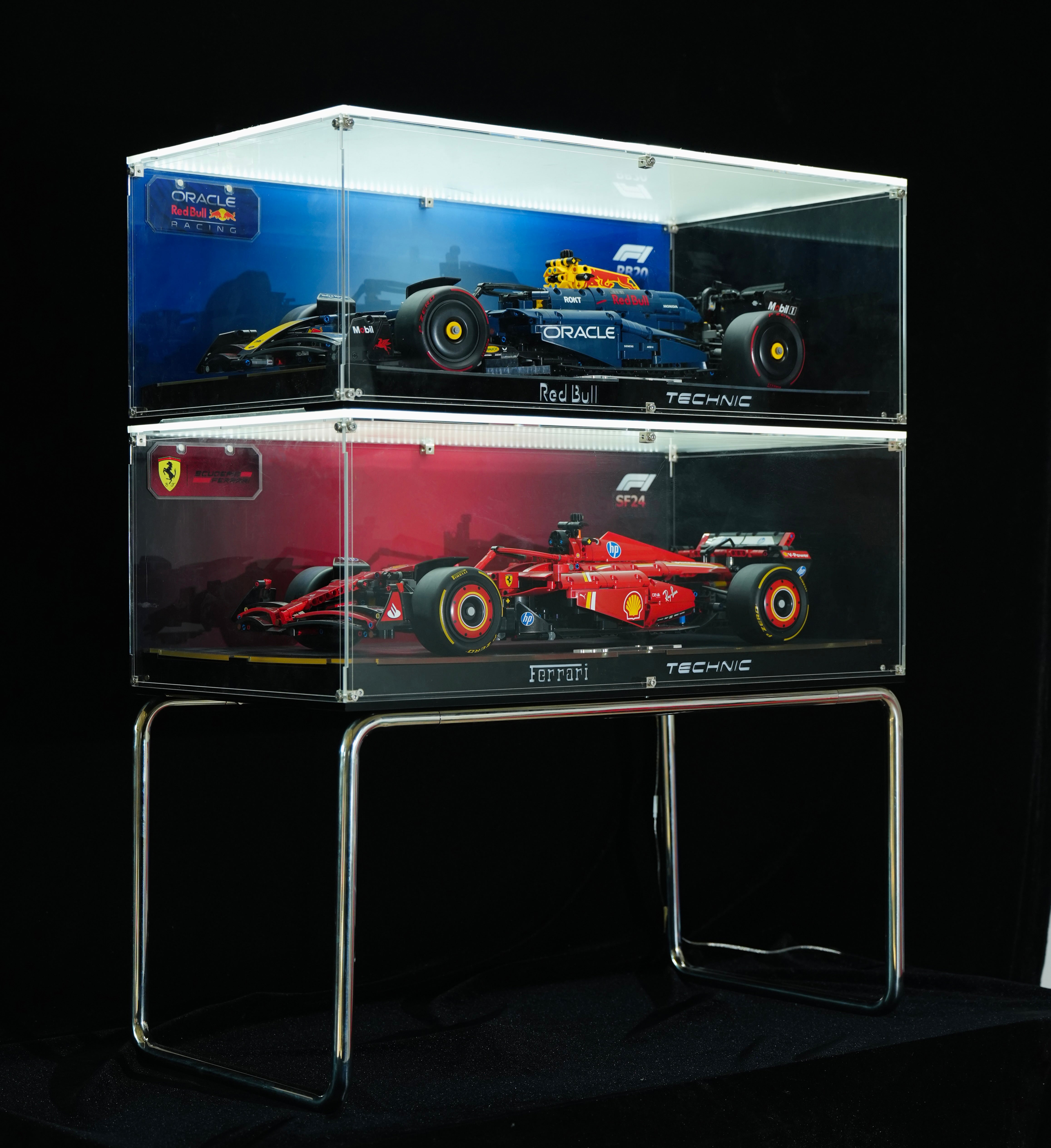 LEGO® TECHNIC 1:8 supercar acrylic display case metal legs