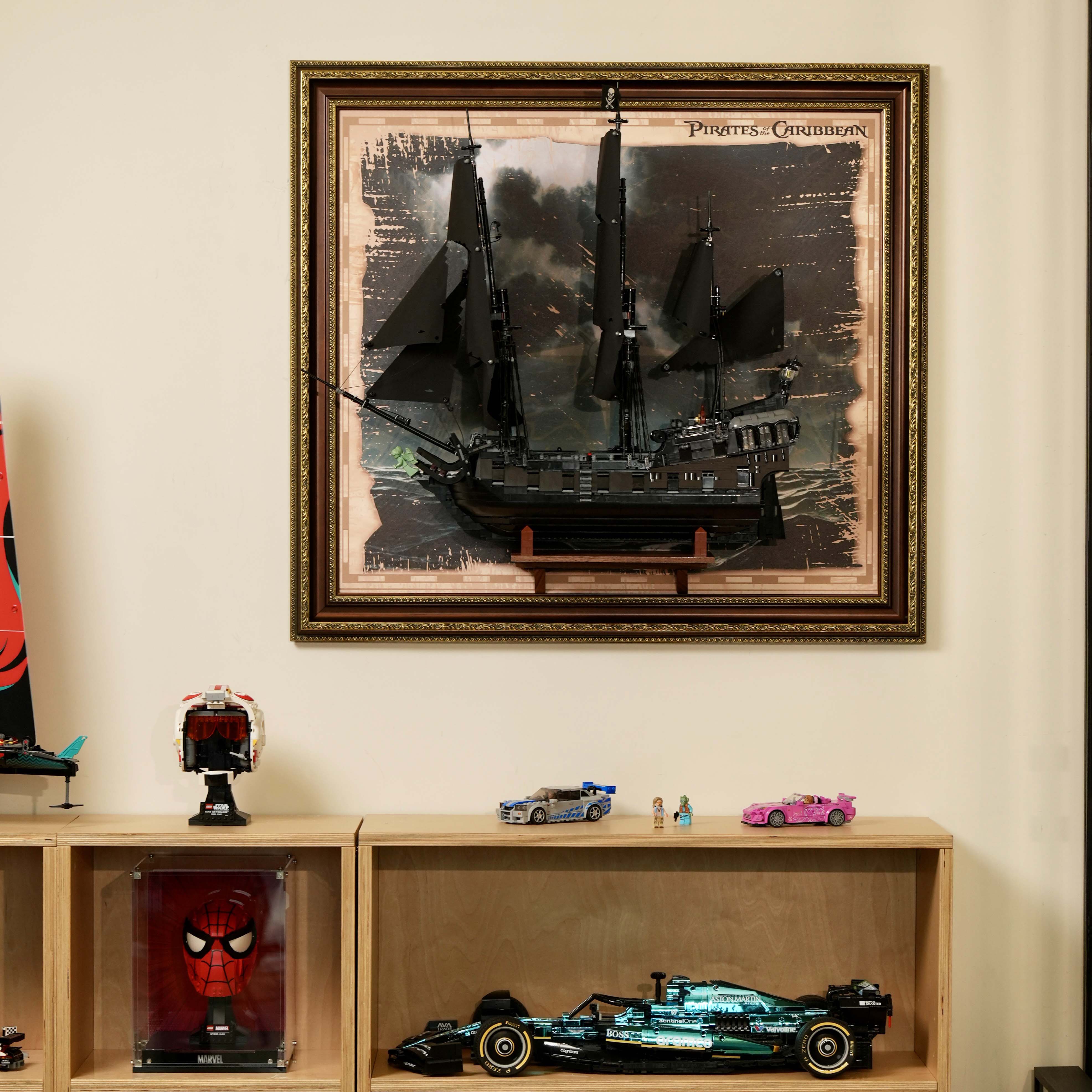 [Preorder until September 18] Premium LEGO® Display Frame Handcrafted Black Walnut Wood for Lego ICONS 10365 Captain Jack Sparrow's Pirate Ship