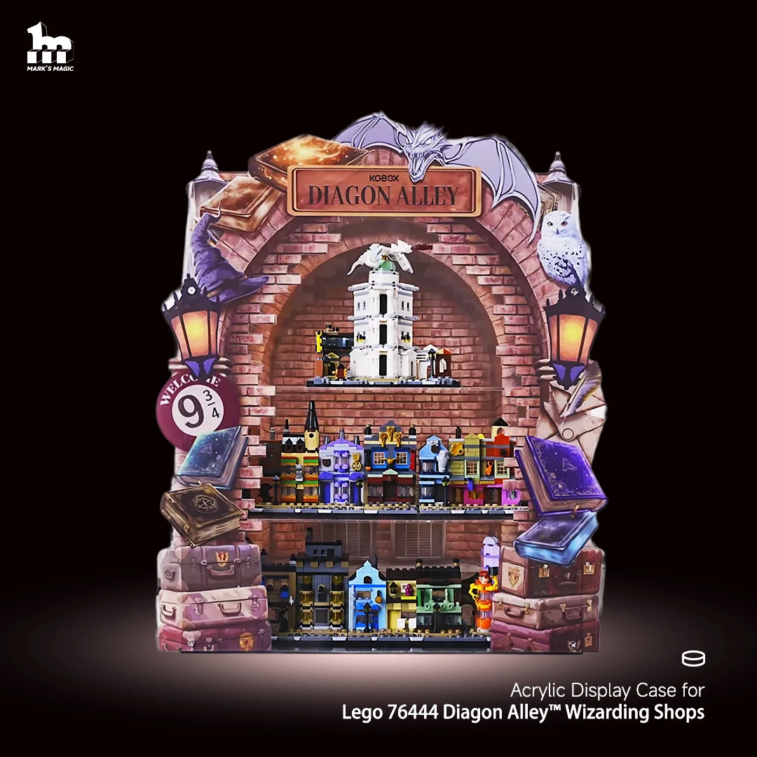 Display Acrylic Case For LEGO  Harry Potter™ 76444  Diagon Alley™ Wizarding Shops