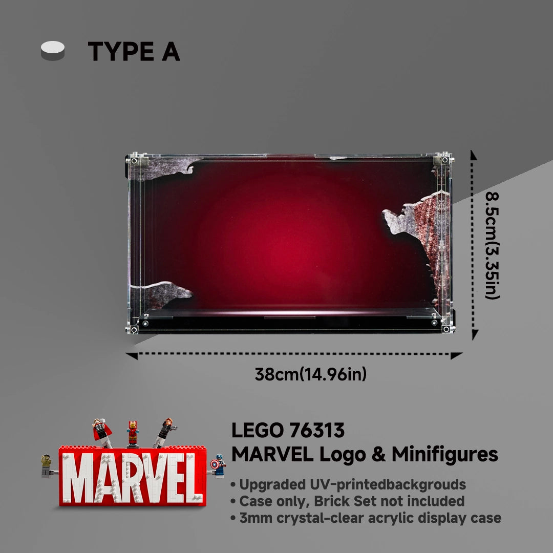 【PREMIUM】 Display Acrylic Case For LEGO Marvel 76313 MARVEL Logo