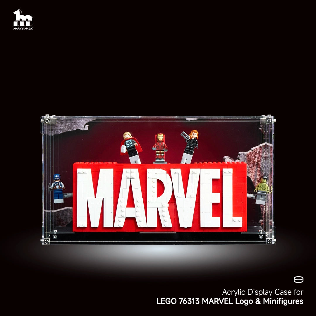 【PREMIUM】 Display Acrylic Case For LEGO Marvel 76313 MARVEL Logo