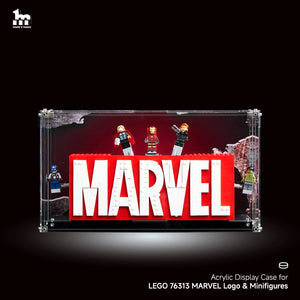 【PREMIUM】 Display Acrylic Case For LEGO Marvel 76313 MARVEL Logo