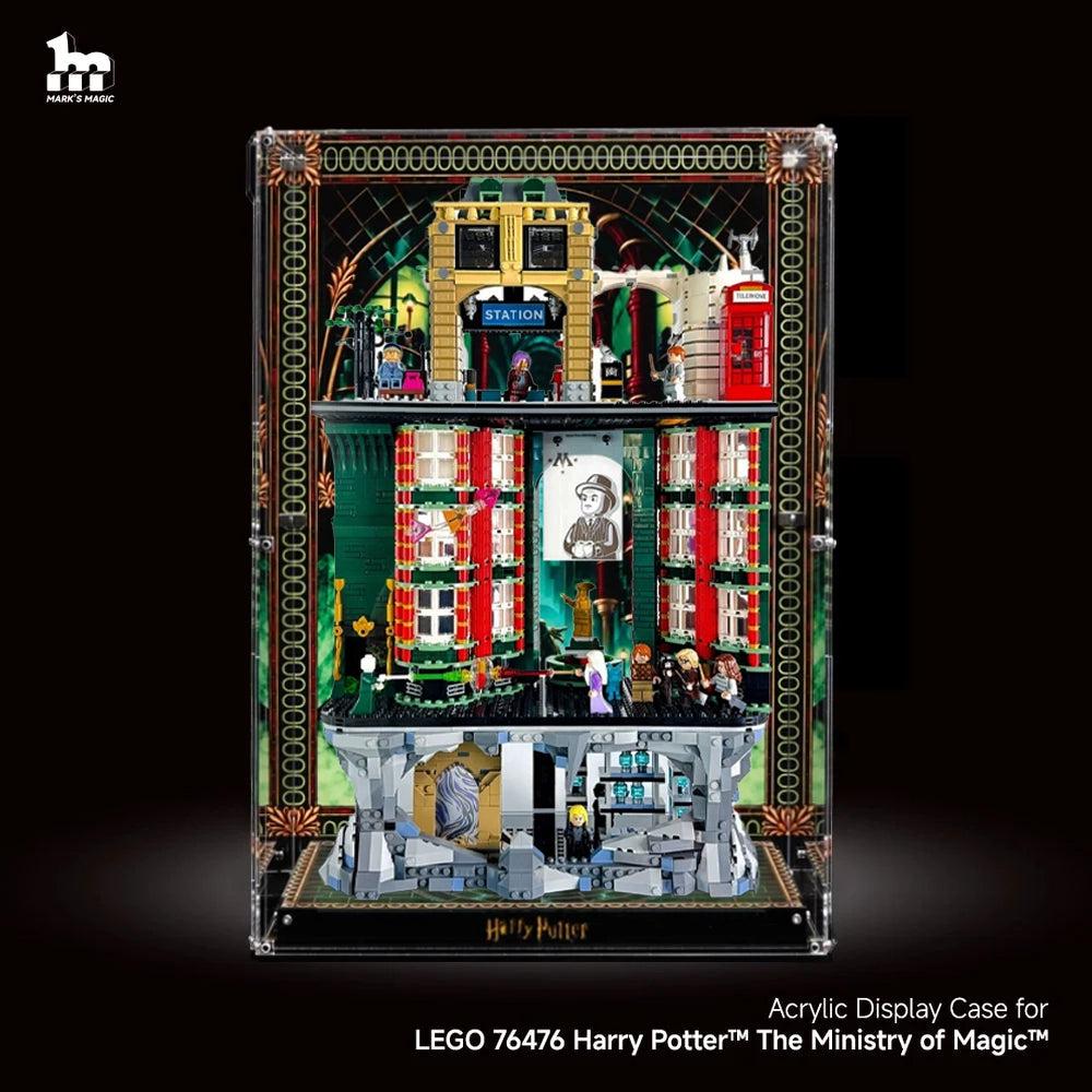 【Premium】 Vitrine d’exposition pour LEGO® 76476 Harry Potter™ Le Ministère de la Magie™ – Édition collector