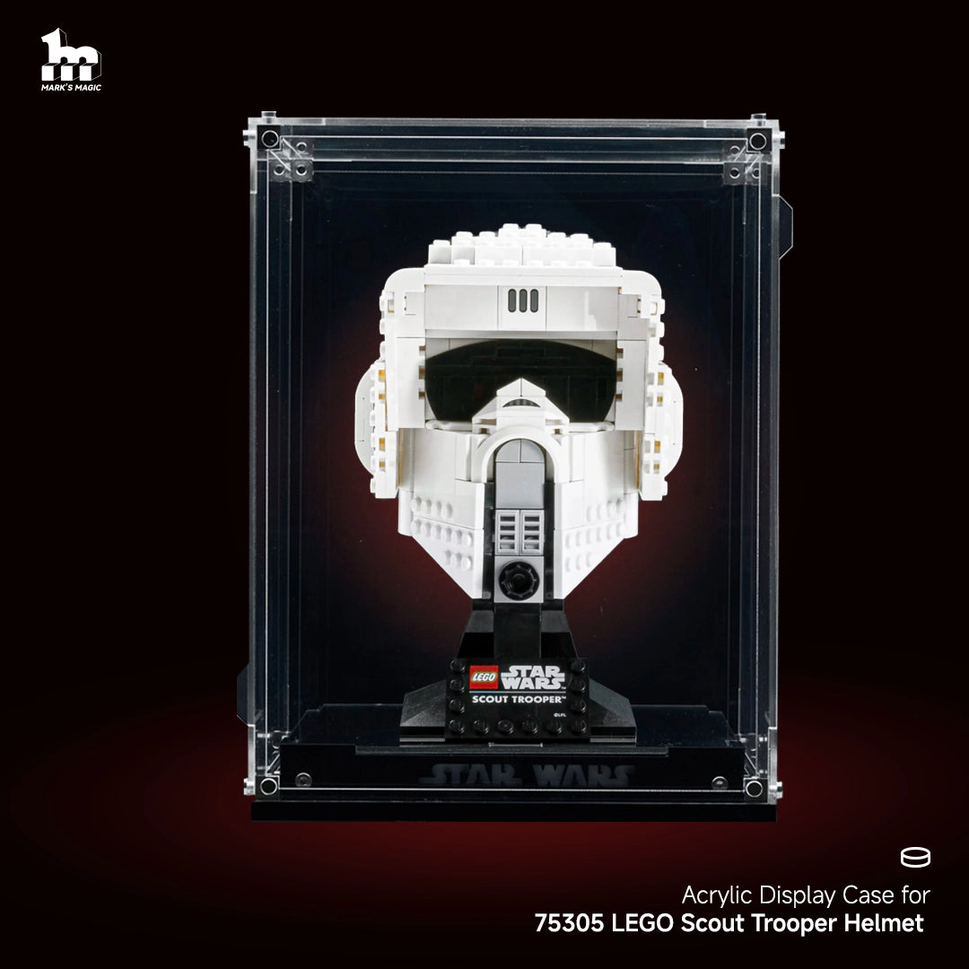 【PREMIUM】Display Acrylic Case for LEGO® Star Wars 75305 Scout Trooper Helmet Ultra-high Translucent Acrylic