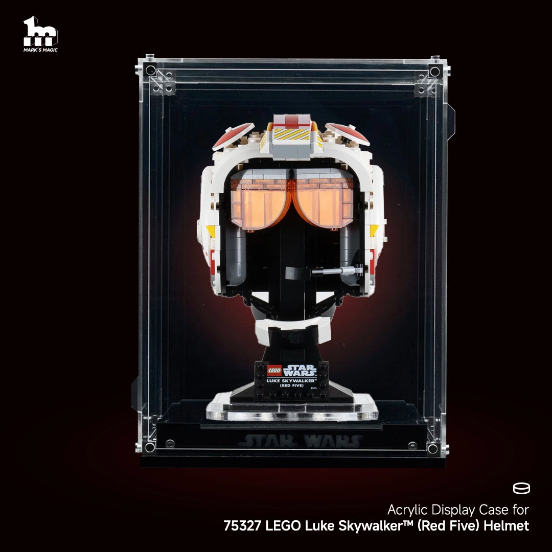 【PREMIUM】Display Acrylic Case for LEGO® Star Wars 75327 Luke Skywalker™ (Red Five) Helmet Ultra-high Translucent Acrylic