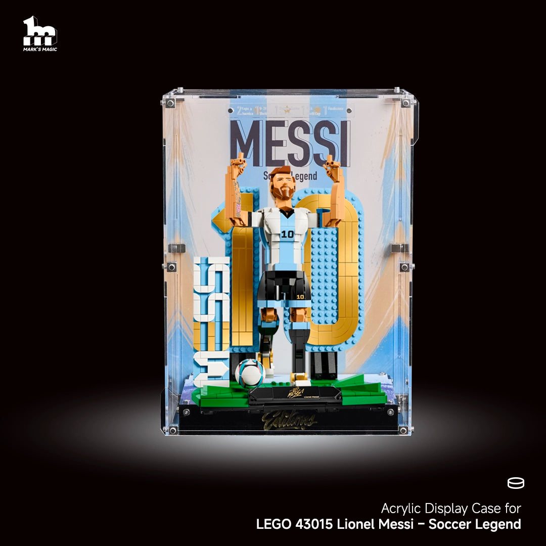 【PREMIUM】 Display Case For LEGO Editions 43015 Lionel Messi – Soccer Legend