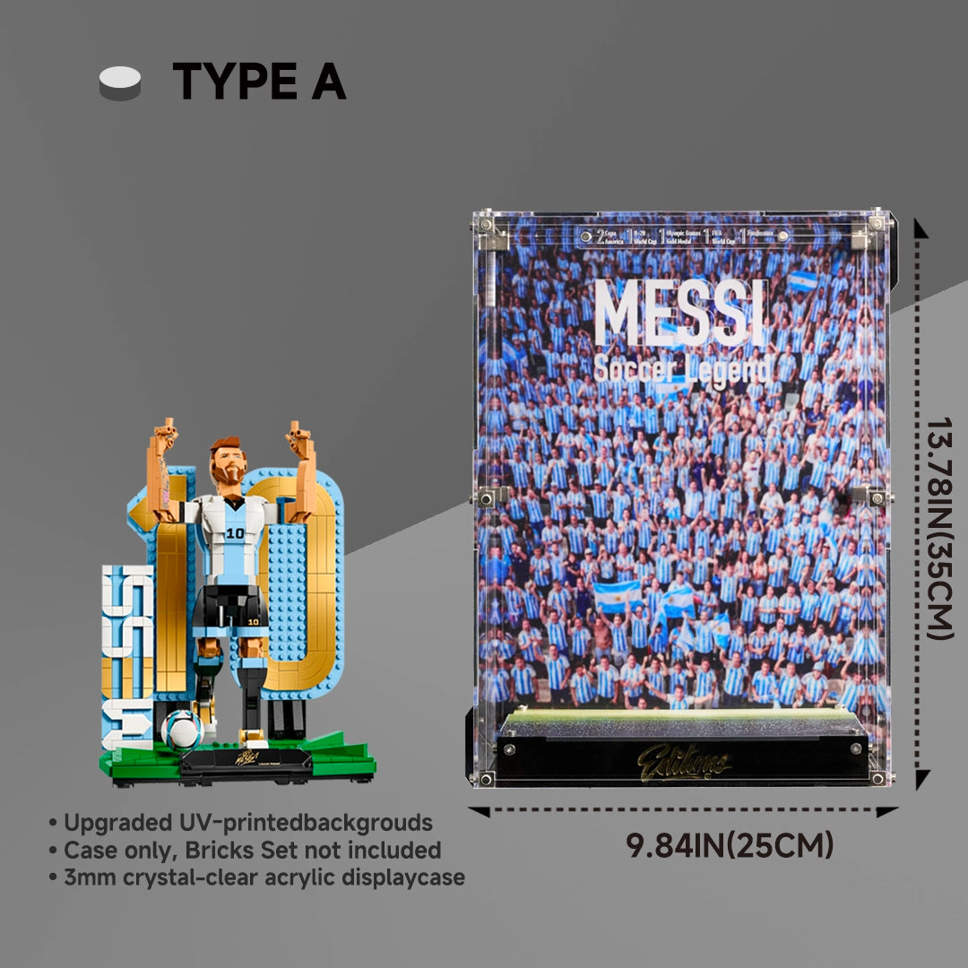 【PREMIUM】 Display Case For LEGO Editions 43015 Lionel Messi – Soccer Legend