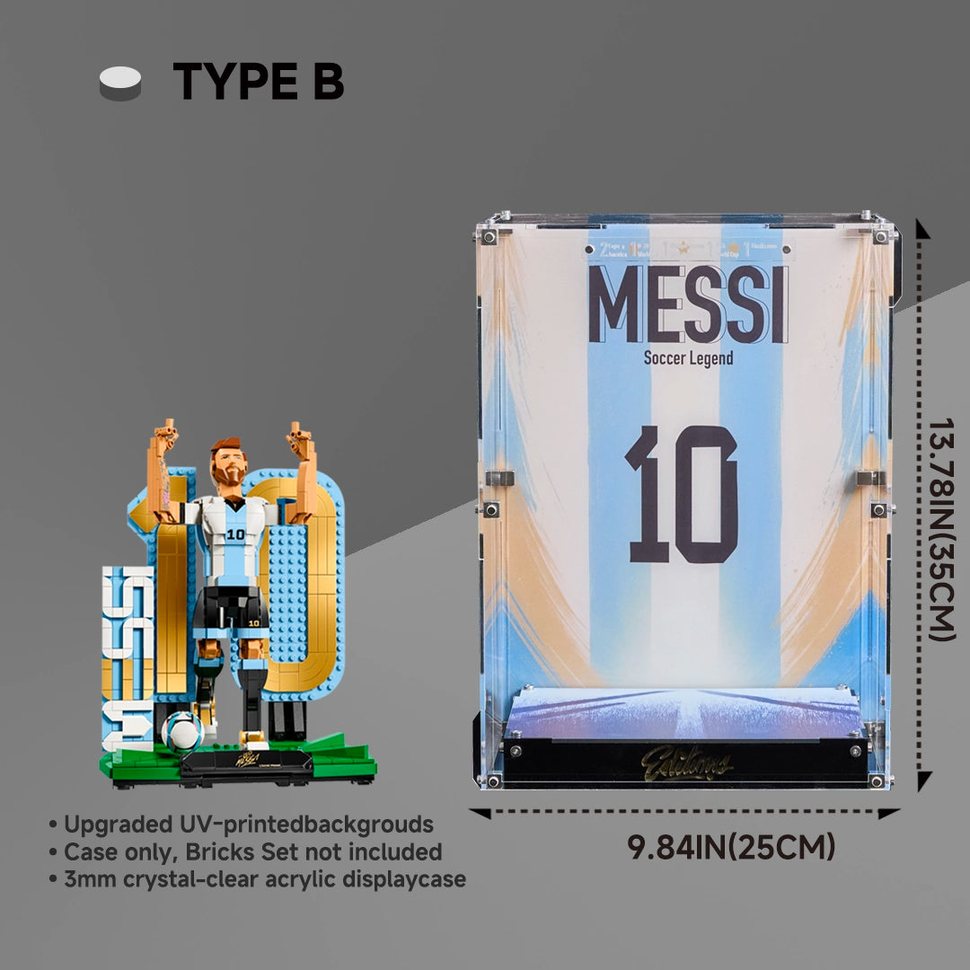 【PREMIUM】 Display Case For LEGO Editions 43015 Lionel Messi – Soccer Legend