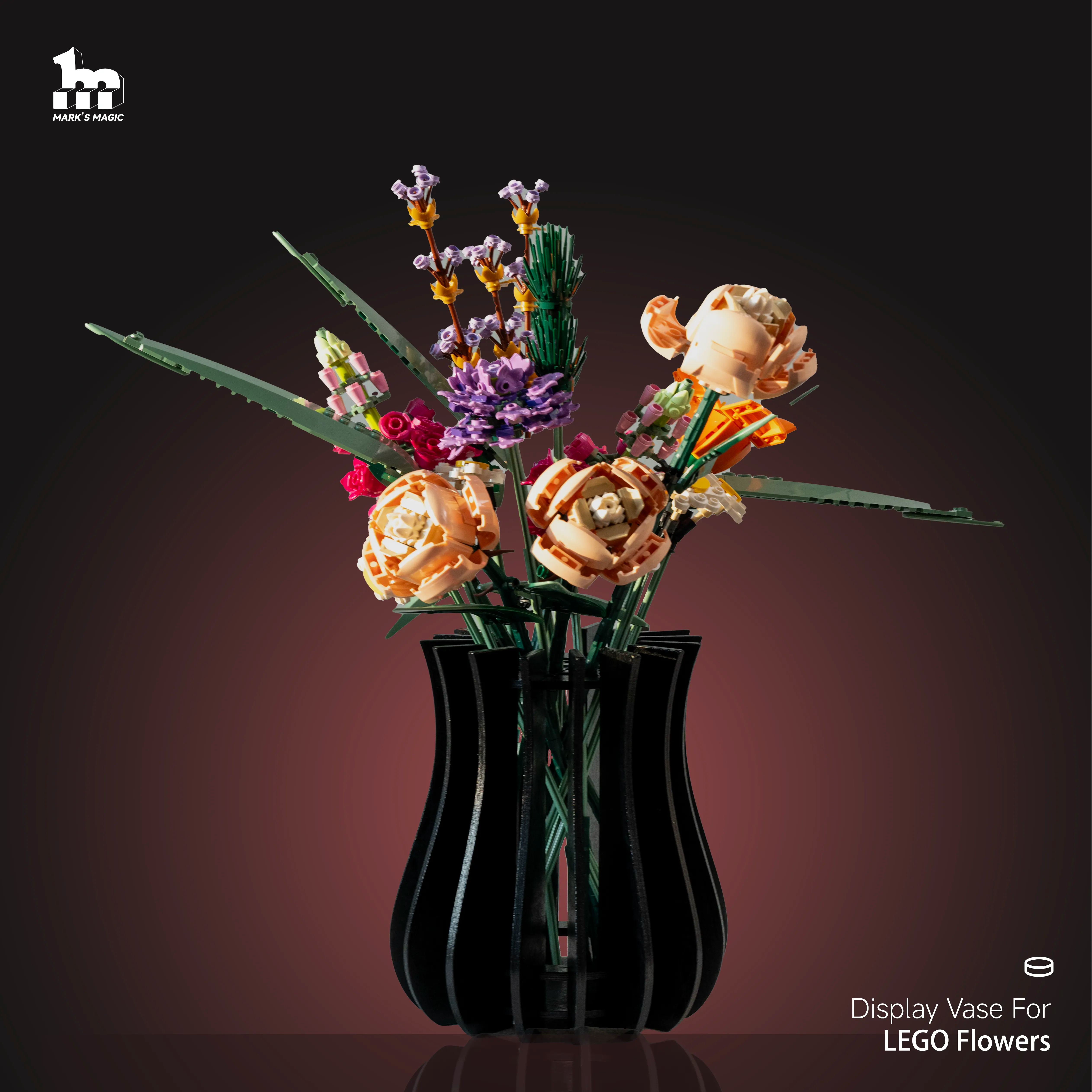 DISPLAY WOOD PUZZLE VASE FOR LEGO® FLOWERS
