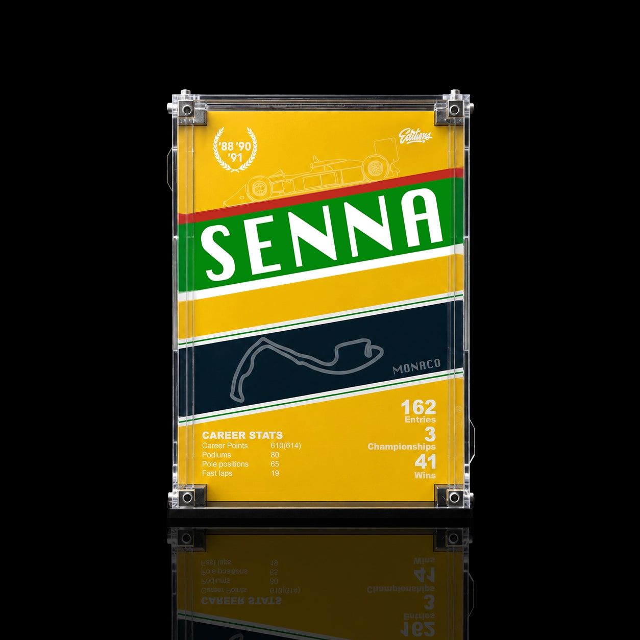 Vitrine murale pour LEGO® Éditions F1 43024 Casque d’Ayrton Senna  