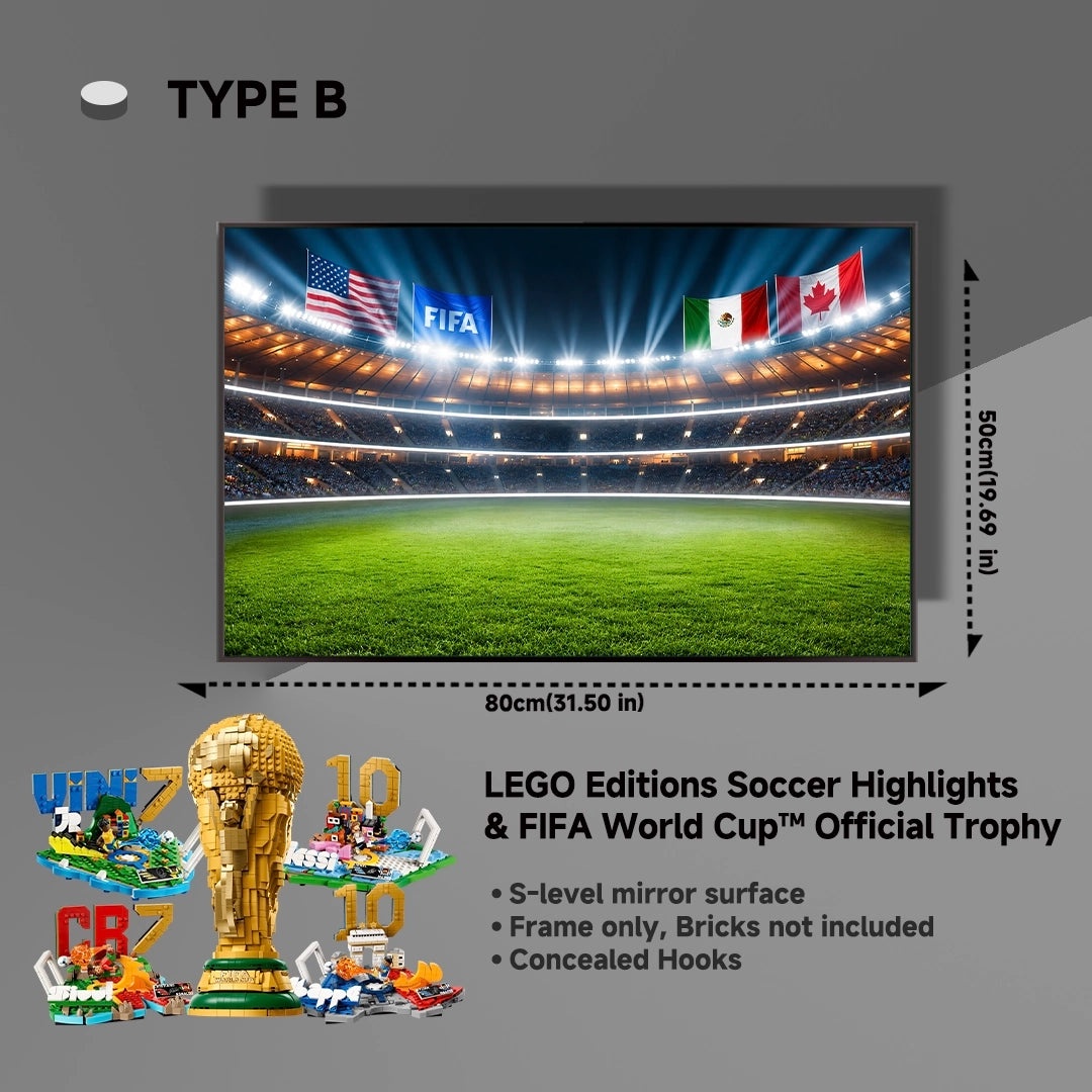 Wall Display Frame For Lego Editions FIFA World Cup & Soccer Highlights 4 sets 43011 & 43027 & 43012 & 43013