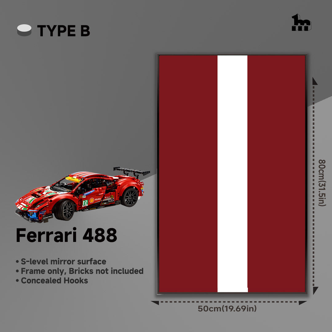 Lego Ferrari 488 car frame for wall