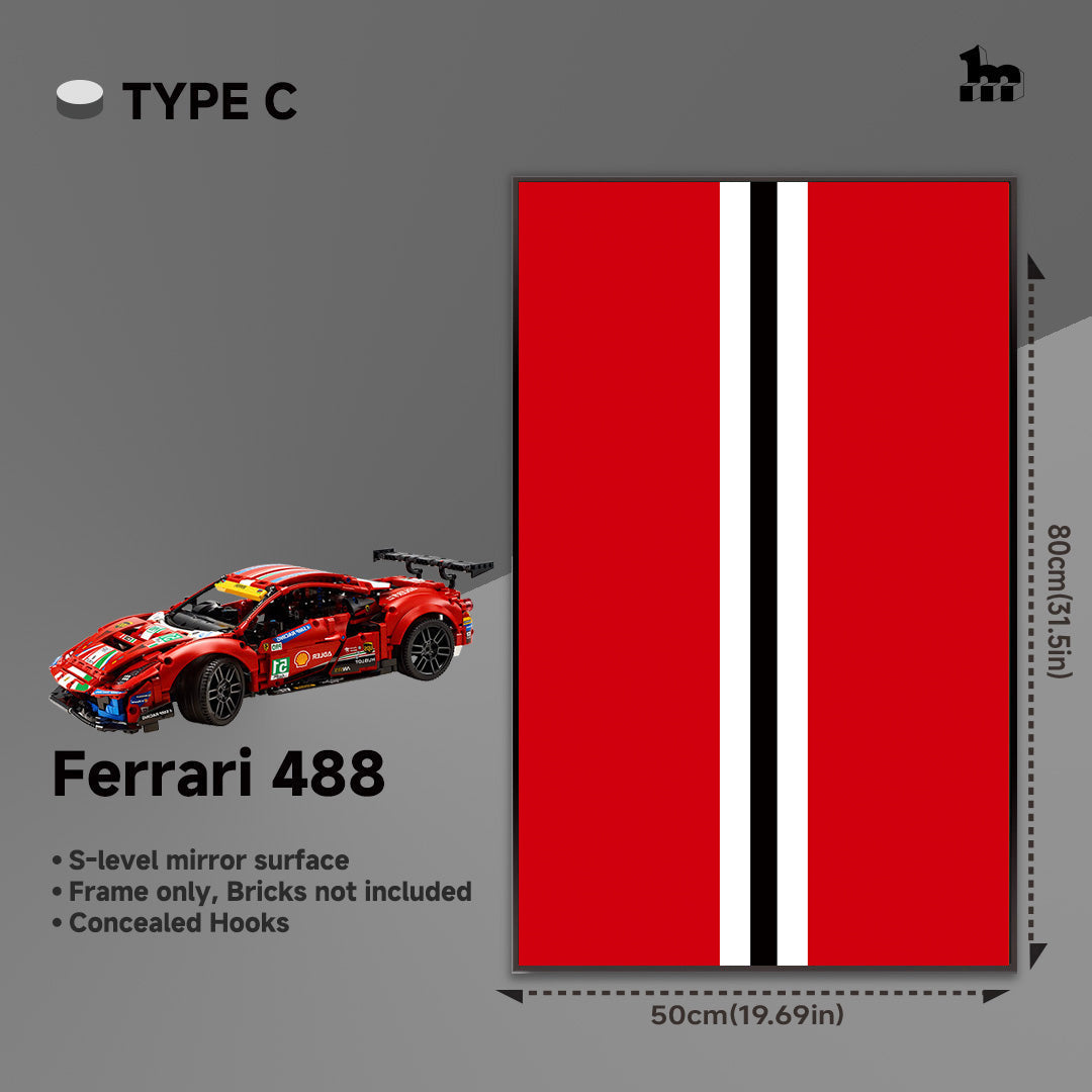 Lego Ferrari 488 car frame for wall mount