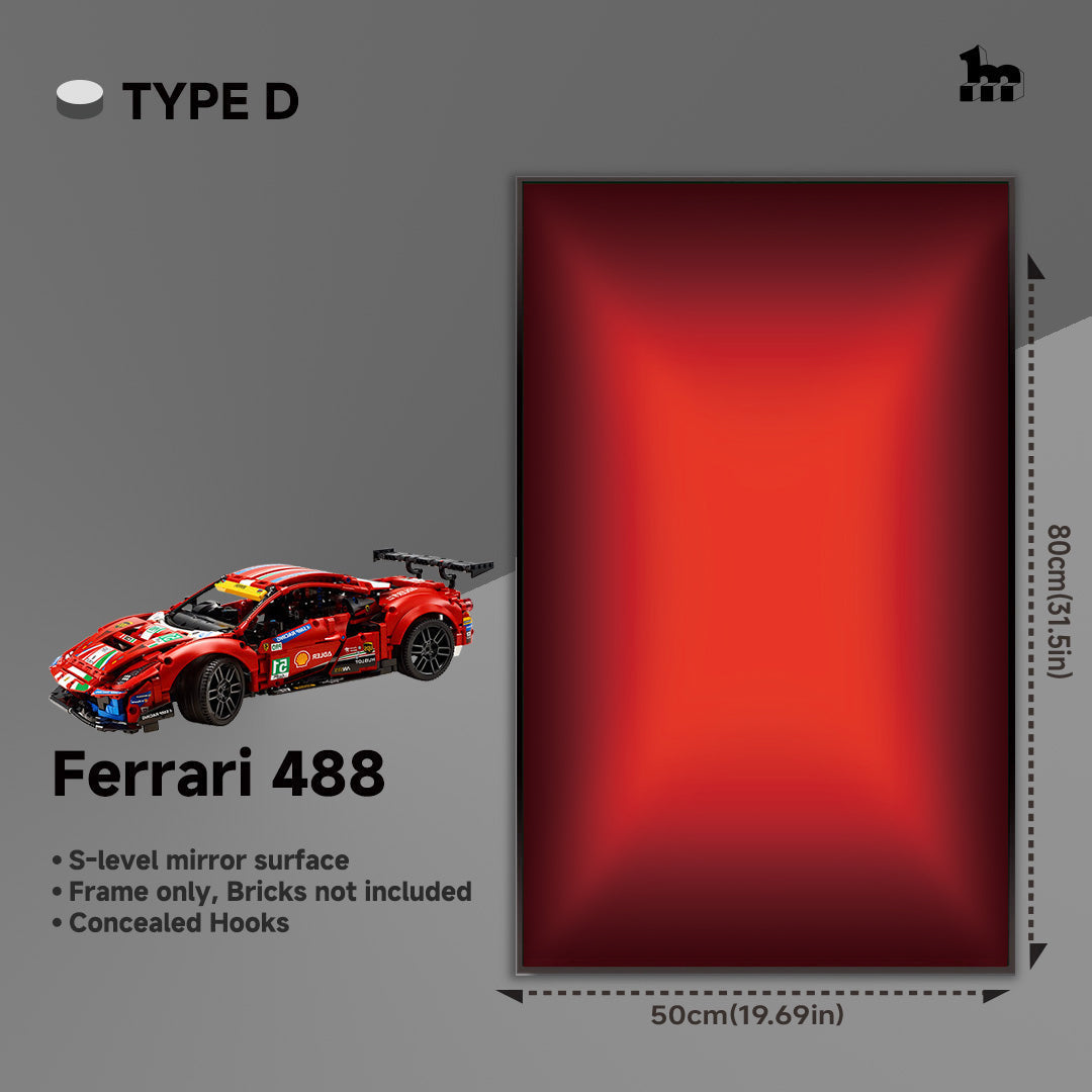 Lego Ferrari 488 car frame for wall