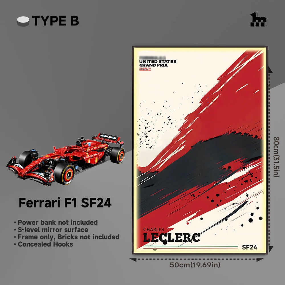 Car Display  Frame For LEGO® TECHNIC™ Ferrari F1 SF24 42207.