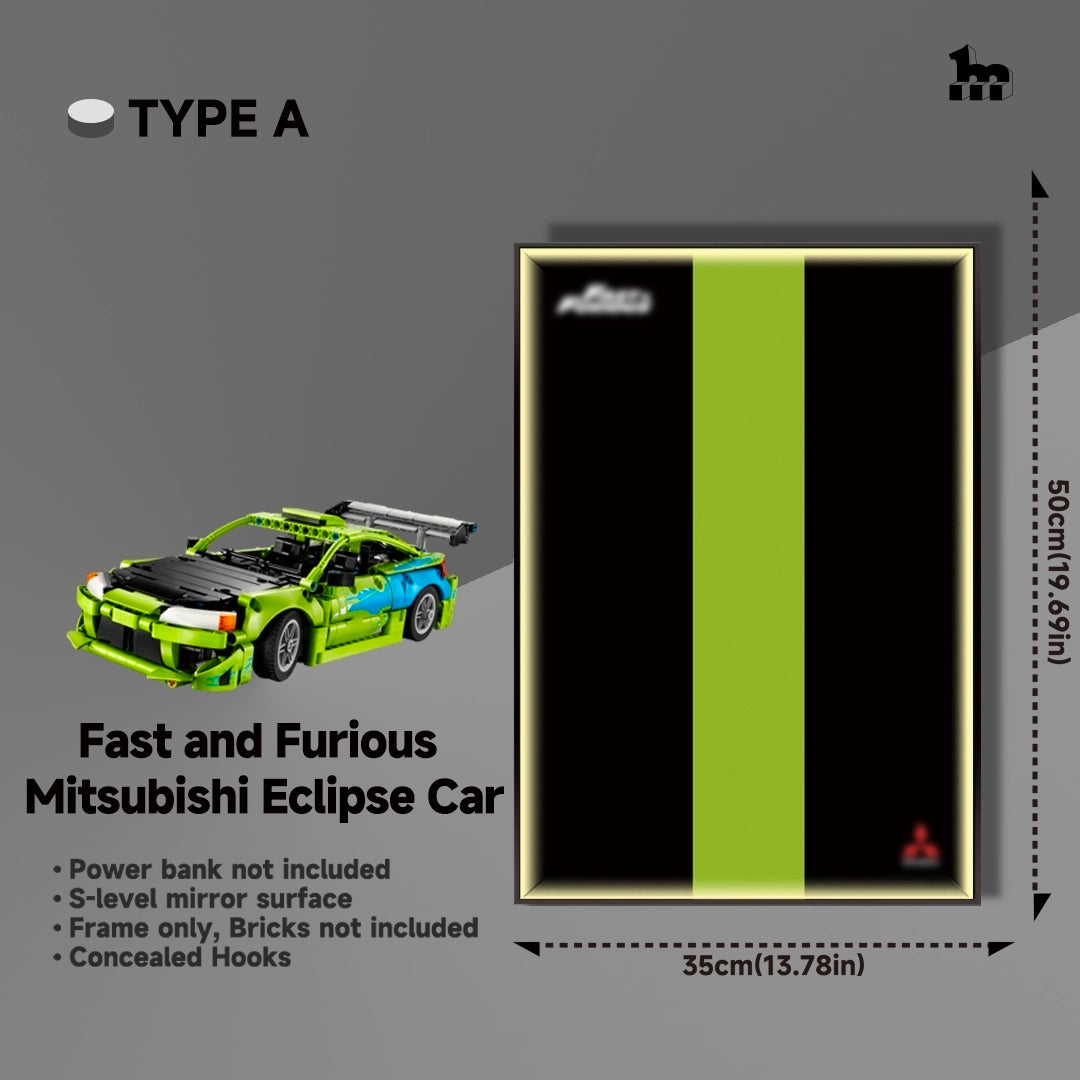 Wanddisplayrahmen für Lego Technic 42229 Fast and Furious Mitsubishi Eclipse