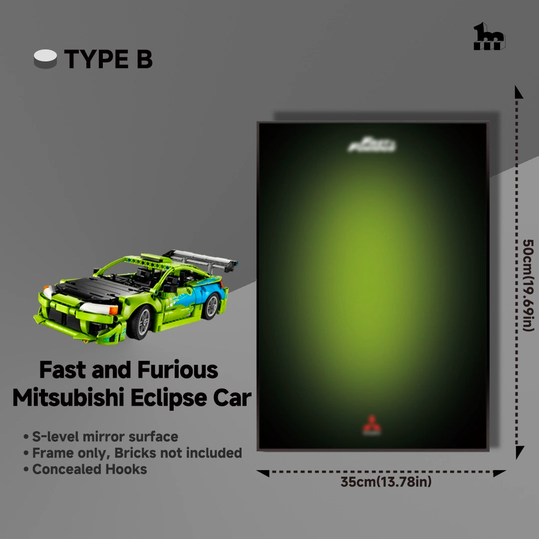 Wanddisplayrahmen für Lego Technic 42229 Fast and Furious Mitsubishi Eclipse