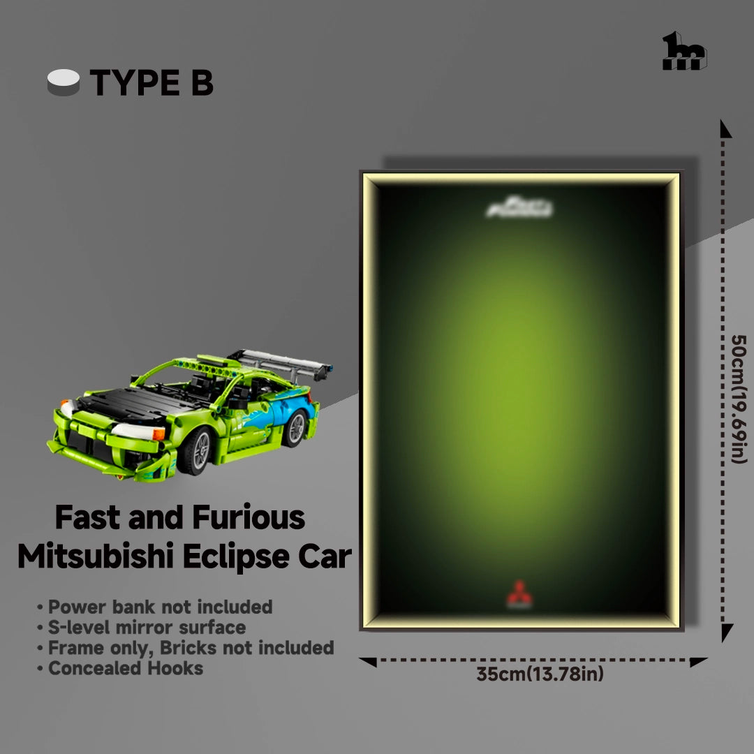 Wanddisplayrahmen für Lego Technic 42229 Fast and Furious Mitsubishi Eclipse