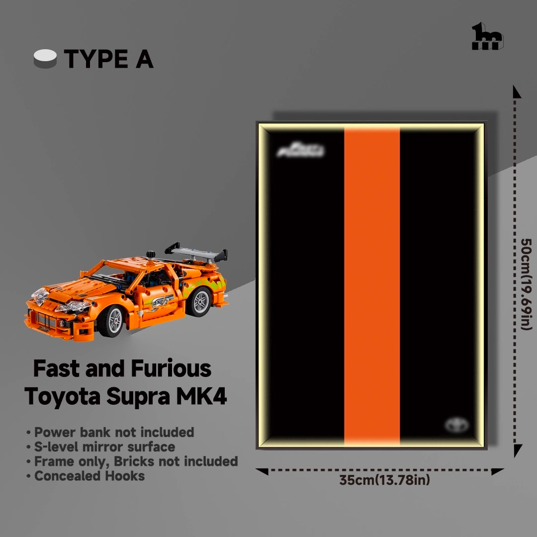 Wandbildvitrine für Lego Technic™ 42204 Fast and Furious Toyota Supra MK4