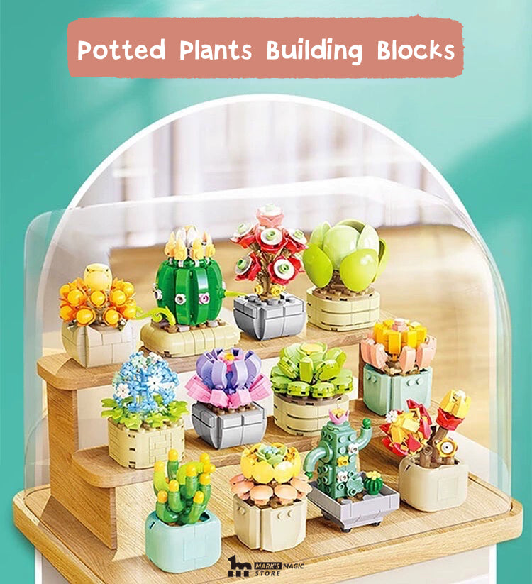 FEIMI™ The Potted Plants Building Blocks（Free Display rack）