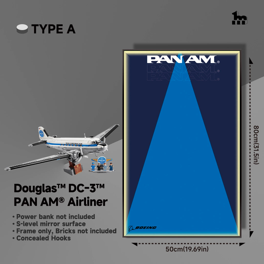 Wall Display Frames For LEGO® Icons  11378  Douglas™ DC-3™ PAN AM® Airliner