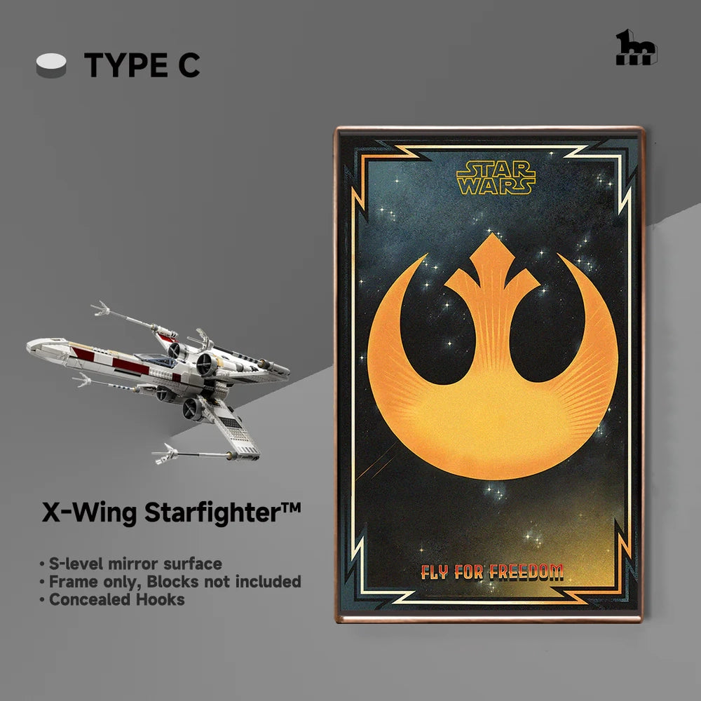 Premium LEGO® Star Wars™ Display Frame Handcrafted Black Walnut Wood