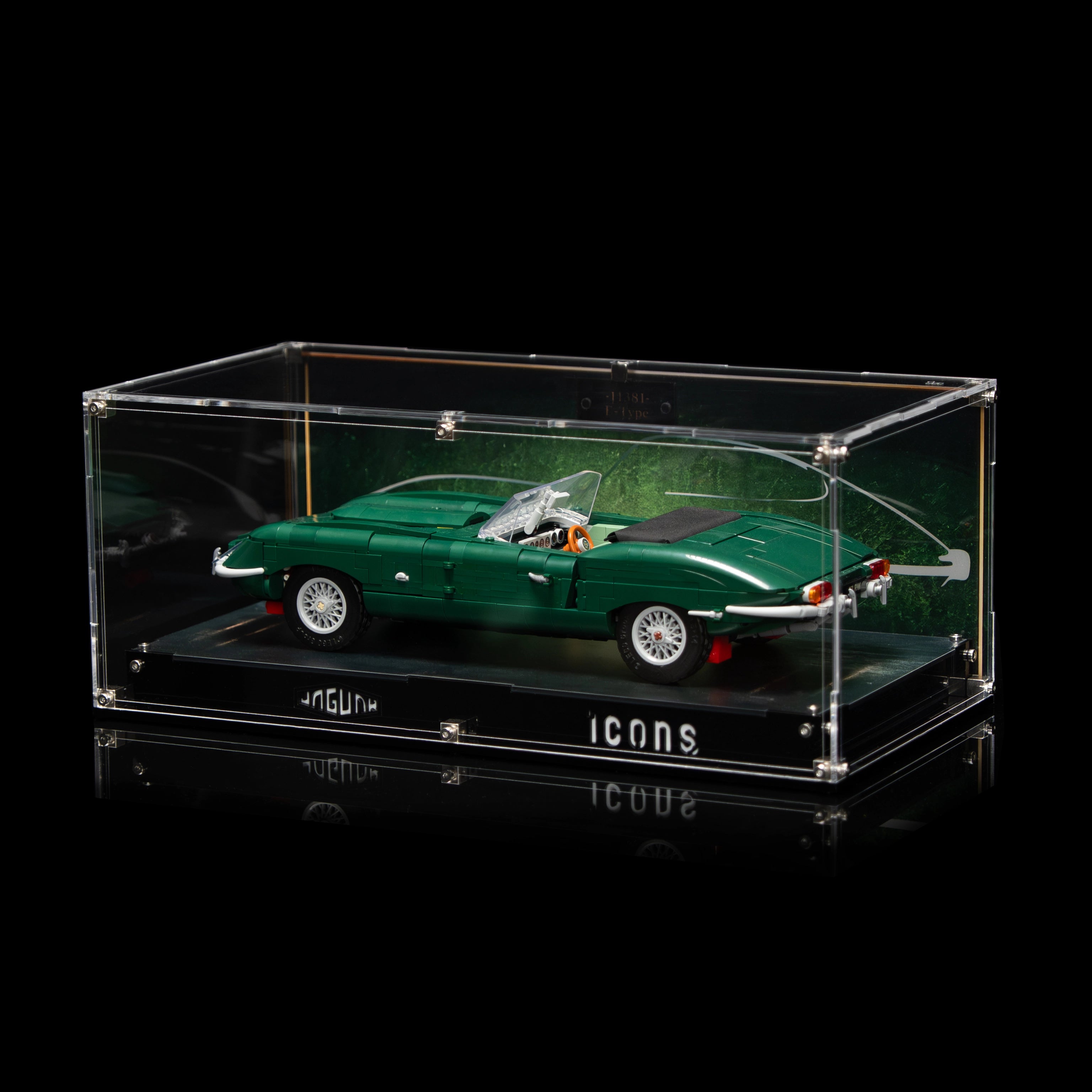 Acrylvitrine für LEGO® Icons 11381 Jaguar E-Type