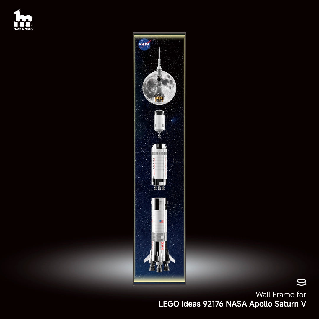Wall Display Frame For LEGO® Ideas 92176 NASA Apollo Saturn V