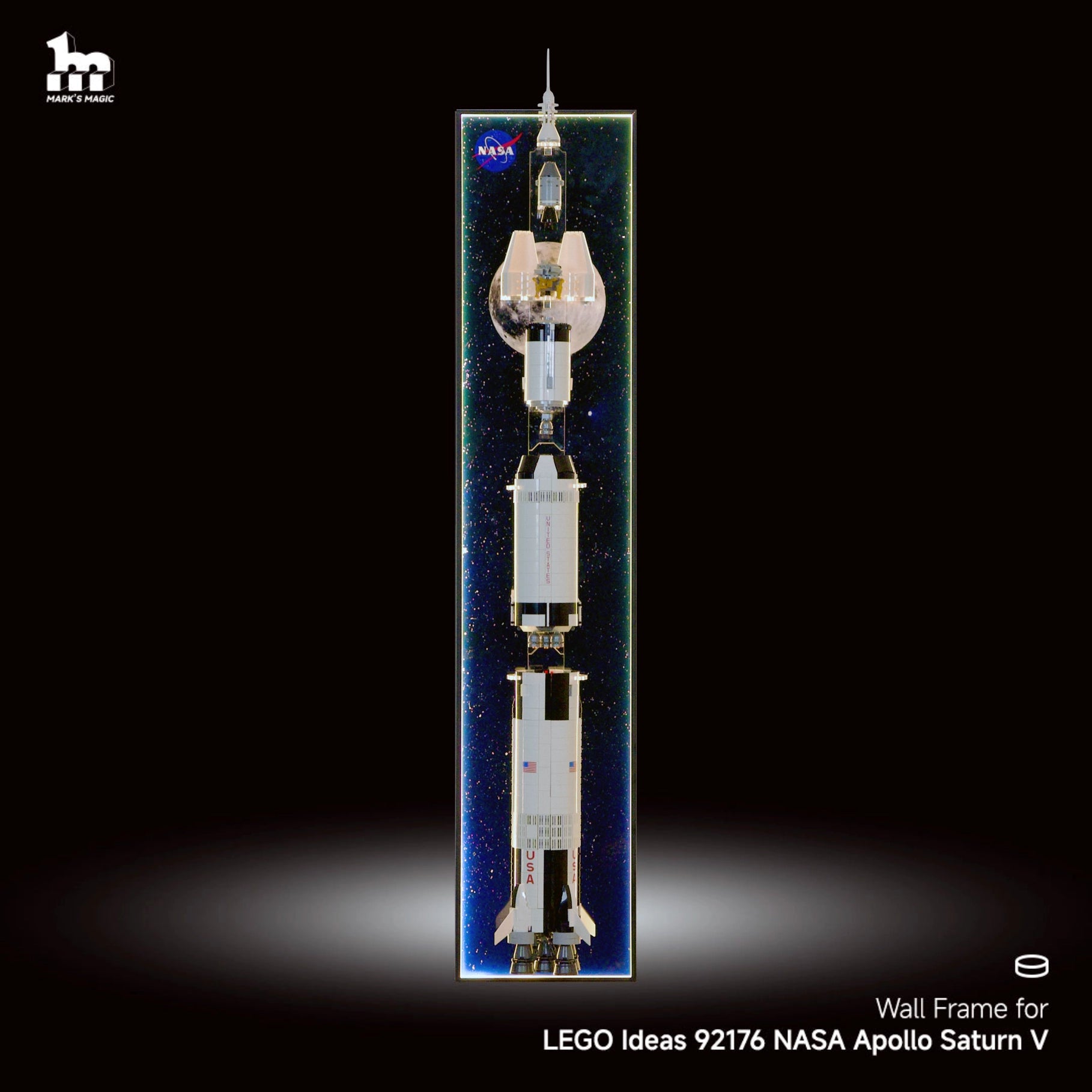 Wandbildrahmen für LEGO® Ideas 92176 NASA Apollo Saturn V