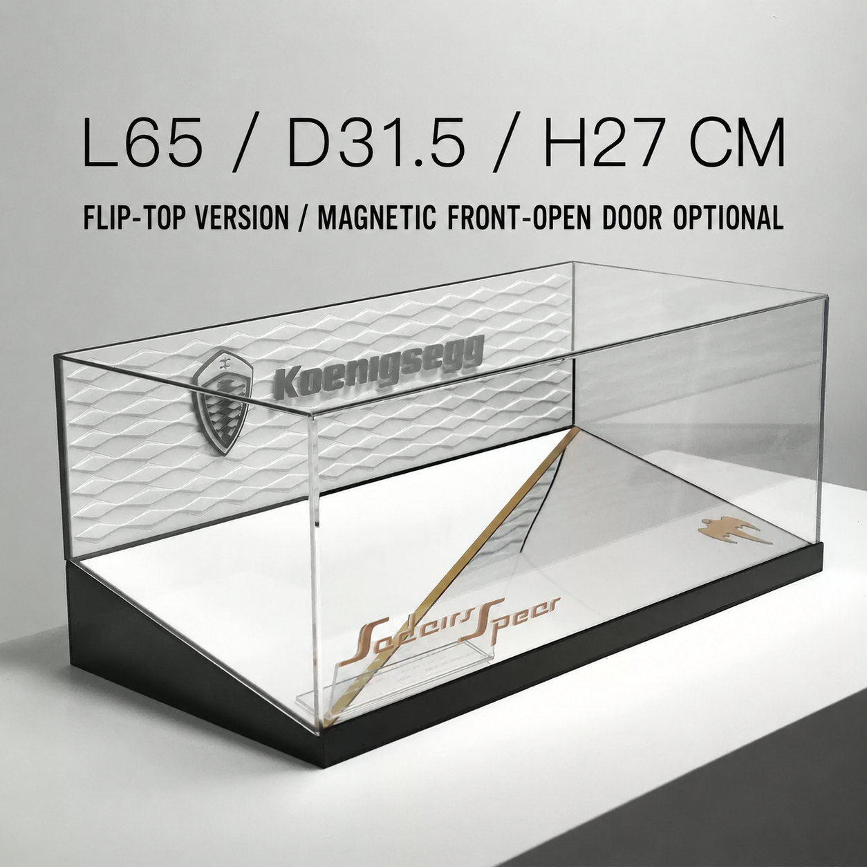 【Designer Edition】 LEGO® Technic™ 42232 Koenigsegg Sadair's Spear Megacar Acrylic Display Case.