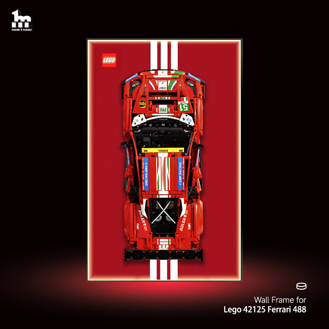 Car Display Wall Frame for LEGO® TECHNIC™ Ferrari 488 42125.