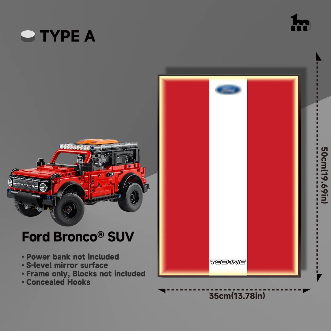 Wall Display frame for LEGO®  mid-size Technic™ car