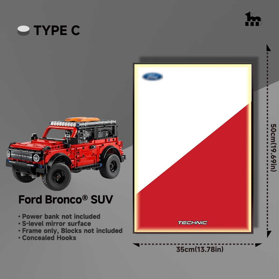 Wall Display frame for LEGO®  mid-size Technic™ car