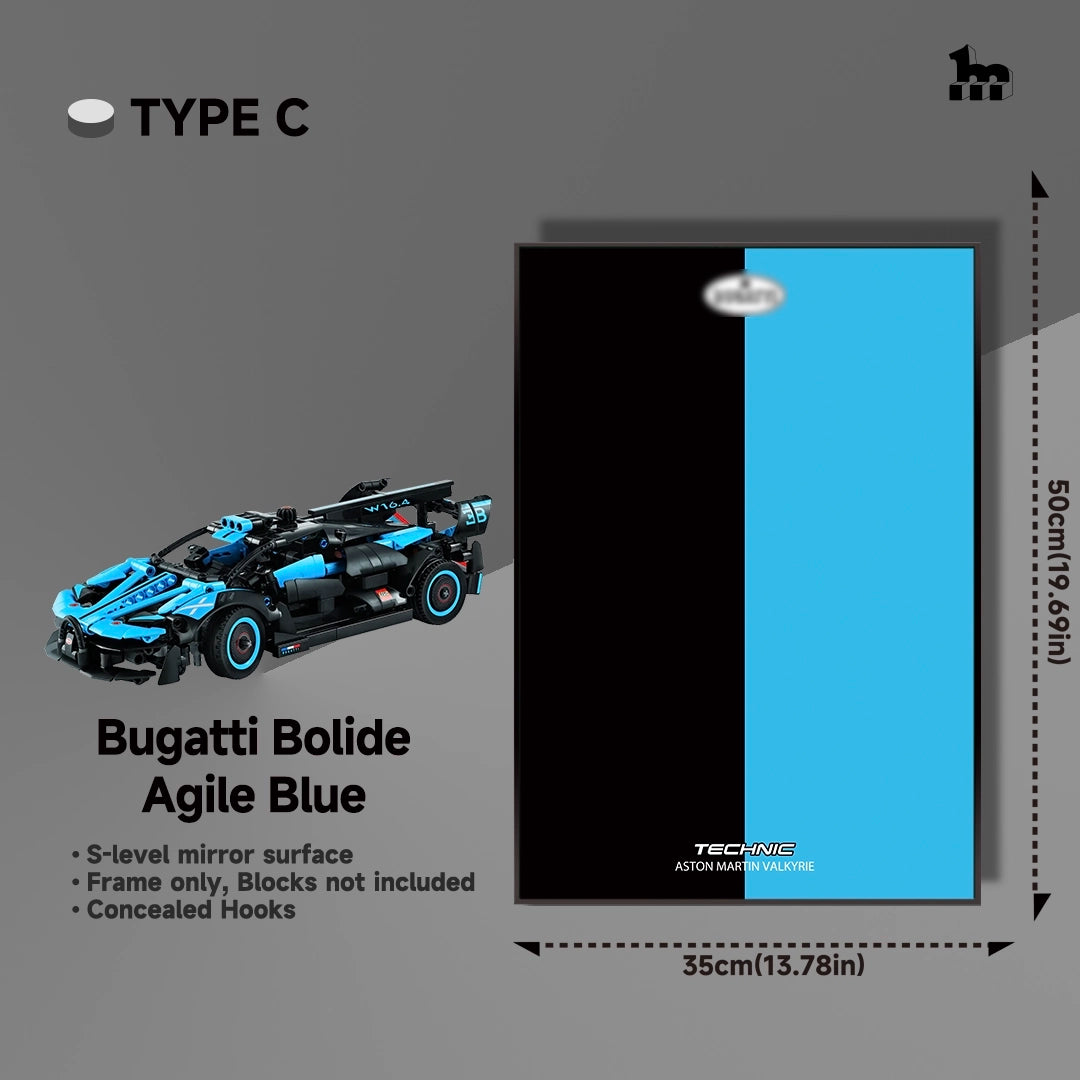 Wall Display frame for LEGO®  mid-size Technic™ car