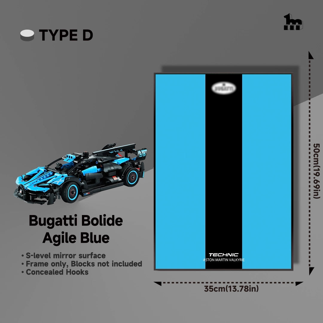 Wall Display frame for LEGO®  mid-size Technic™ car