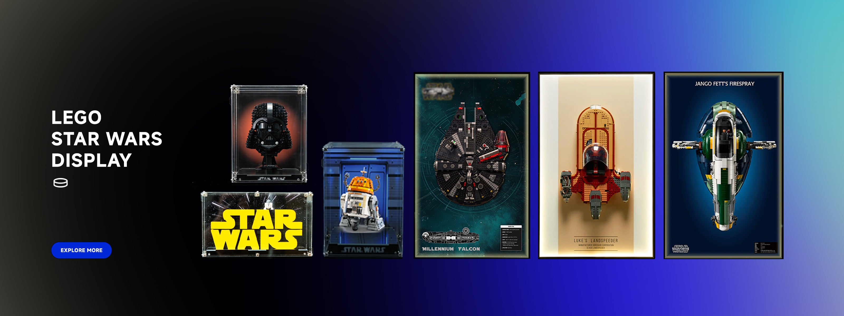 Lego display frame and cases for star_wars_pc_post