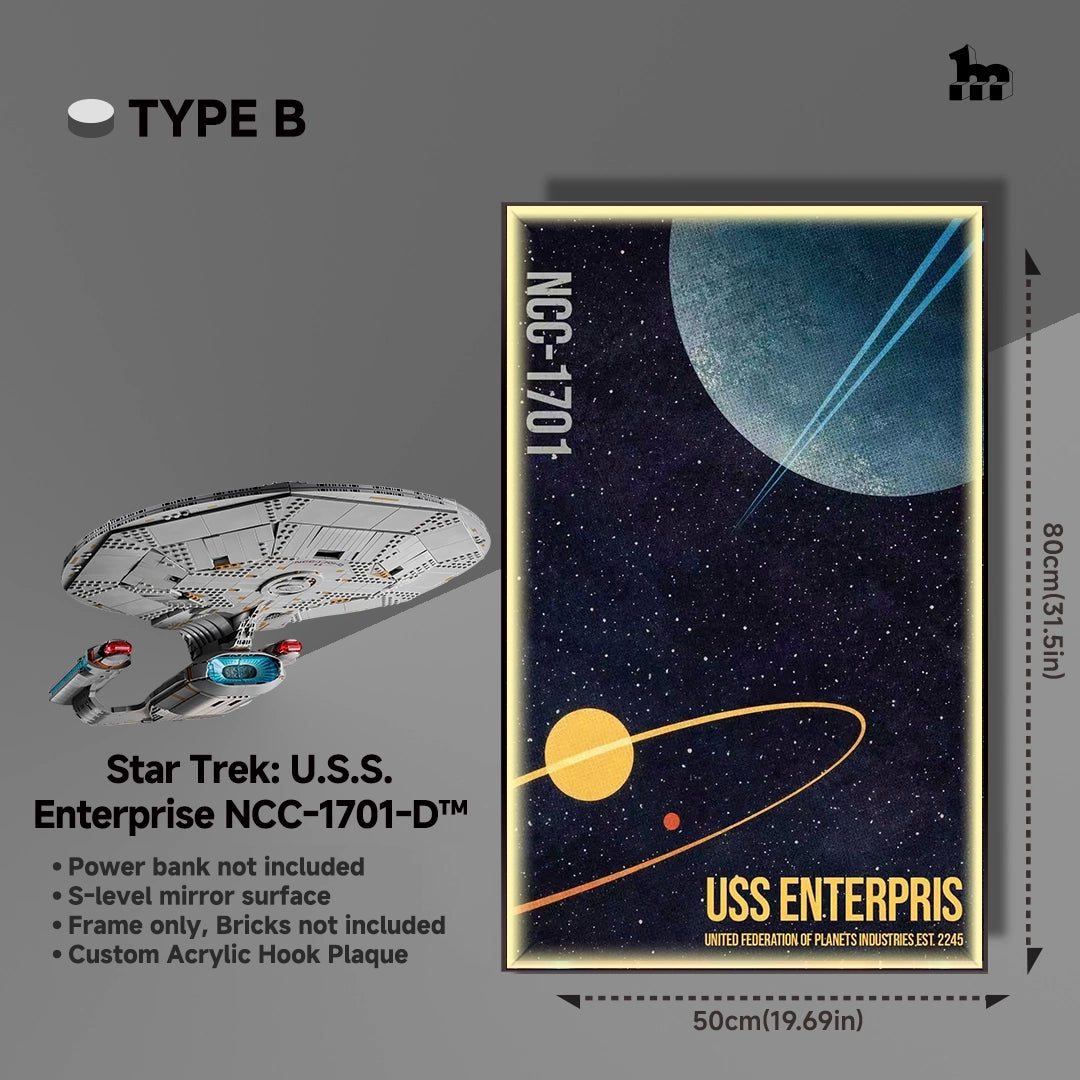 Wall Display frame for LEGO® ICONS 10356 Star Trek: U.S.S. Enterprise NCC-1701-D™