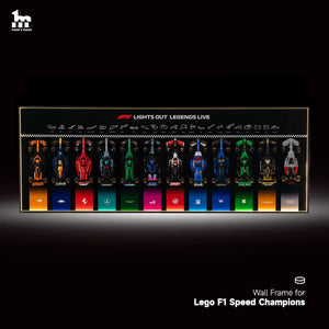 Wall Display Frame for LEGO® 12x F1® Speed Champions F1 Cars