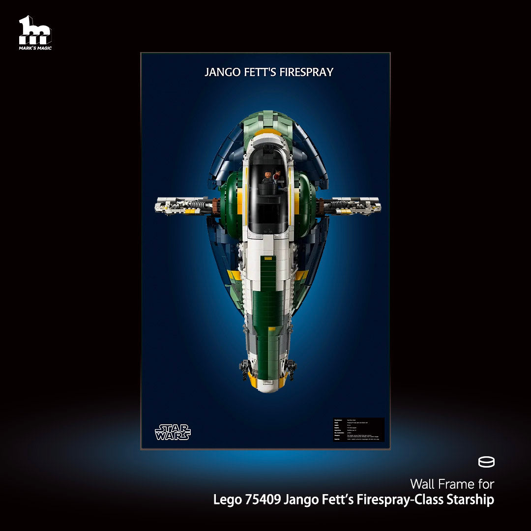Wall Display frame for LEGO® STAR WARS™ 75409 Jango Fett's Firespray-Class Starship