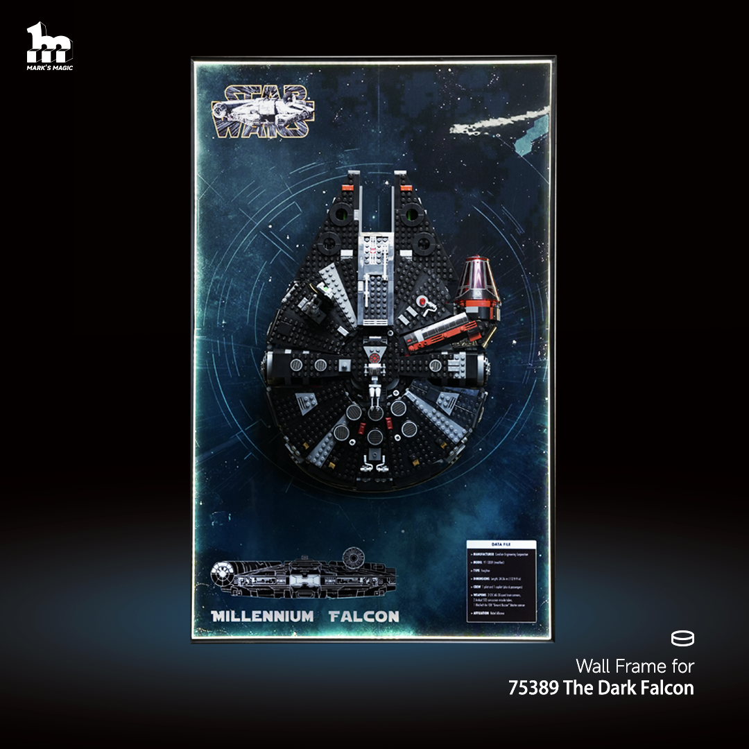 Display frame for LEGO® STAR WARS™ Dark Millennium Falcon 75389