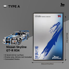 Car Display Frame for LEGO® 42210 2 Fast 2 Furious Nissan Skyline GT-R (R34) Car