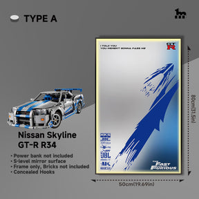 Car Display Frame for LEGO® 42210 2 Fast 2 Furious Nissan Skyline GT-R (R34) Car